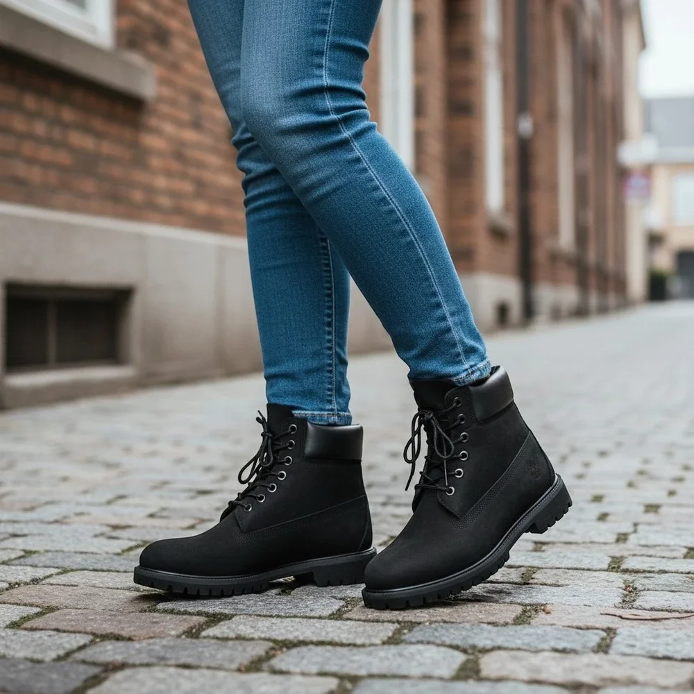 Timberland 6 Inch Premium Waterproof Boots Black Nubuck -Women 9.5 -Men's 8 New